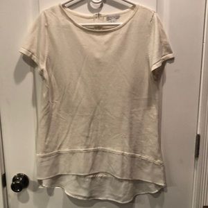 NY & Co white light sweater w/ bottom trim. Size L